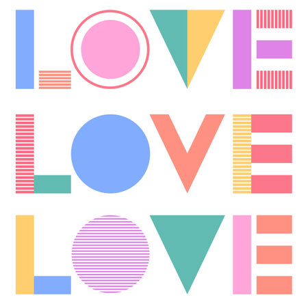 Love, Wording design. Design for cover, background, wallpaper, poster design. Wall art decor, wall decalsのイラスト素材