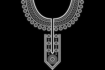 neckline embroidery. neckline embroidery ethnic collar lace oriental pattern. neckline embroidery designs for textile, fabric, cloth, fashion women, fashion men, printのイラスト素材