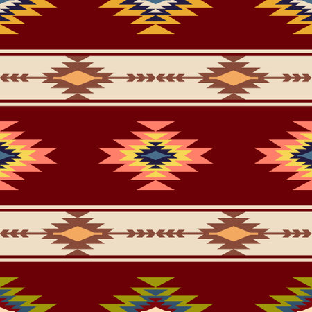.Navajo pattern design. Native American style. Can be used in fabric design for clothing, textile,...