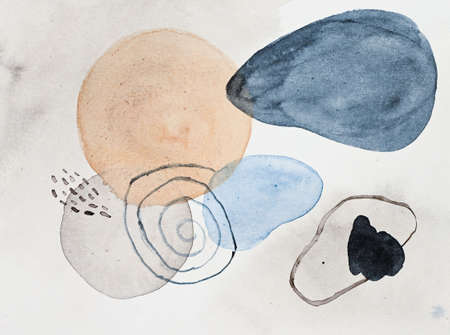 Colorful abstract watercolor circles design.の写真素材