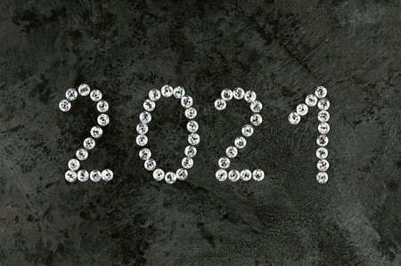 Happy New Year 2021 festive background with space