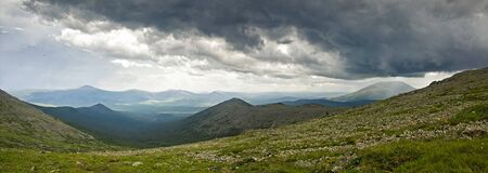 Before thunder storm in the North Ural mountain