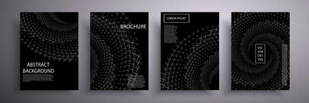 Abstract vector illustration. Black and white cover design. Future geometric design. A trendy background that is applicable for cover designs, invitations, presentations, and more.のイラスト素材