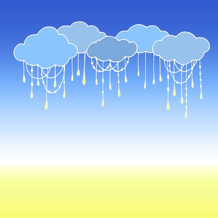 Doodle Vector Clouds. Abstract Cloud Background.のイラスト素材