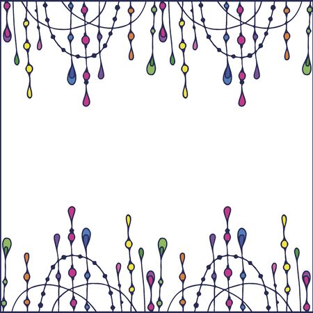 Frame for your text with Beads background. Greeting card, invitation, banner. Vector illustration. Frame of beads.のイラスト素材