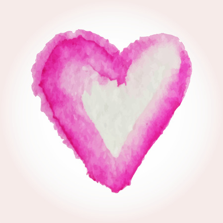 Vector hearts for Valentine s Day in a watercolor style. Hand-drawn various hearts isolated on white background. Element for your designのイラスト素材