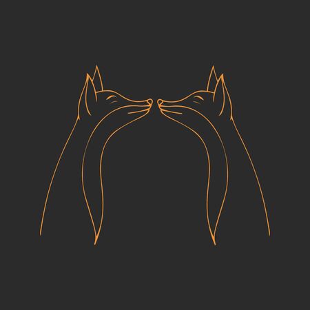 Hand Drawn Ornament with cute rabbit. Vector illustration.Greeting card, invitation, banner.のイラスト素材