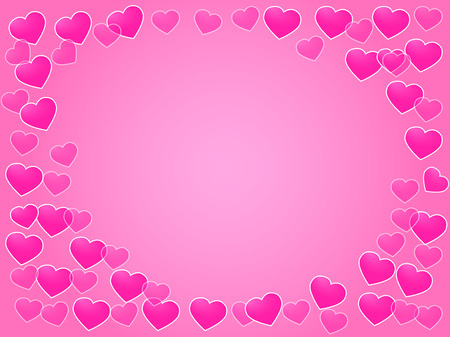 Vector background with beautiful pink heartsのイラスト素材