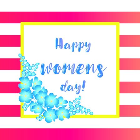 Elegant greeting card design with illustration of young girl for Happy Womens Day celebration.のイラスト素材