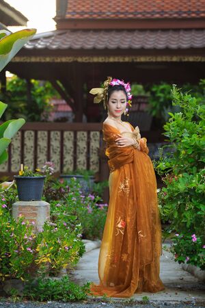 Thai Woman In Traditional Costume Of Thailandの写真素材
