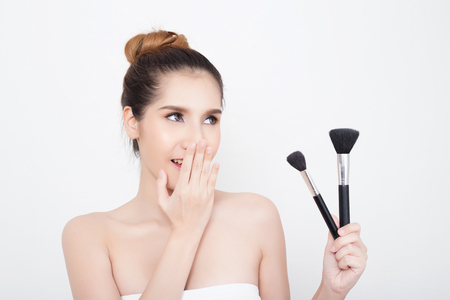 Beautiful asian woman isolated on white background - Asian beauty conceptの写真素材