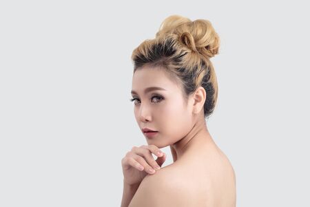 Beautiful asian woman isolated on white background - Asian beauty concept