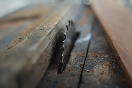 Close up vintage table saw - Circular sawの写真素材