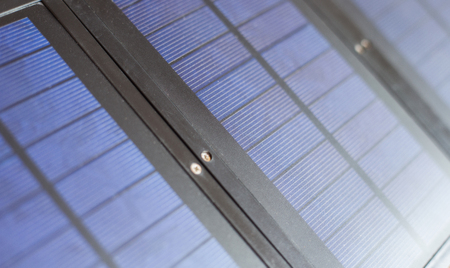 Close up Old Solar cell surface.