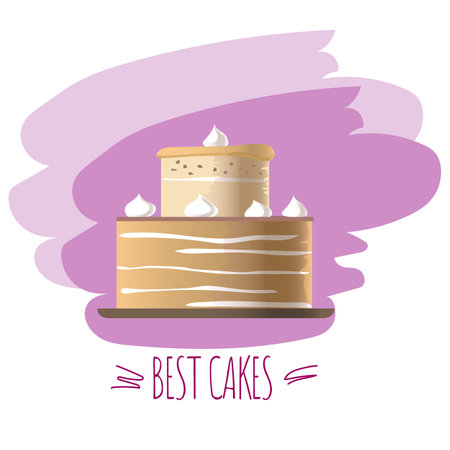 holiday torte, birthday cake vector illustration vector template iconのイラスト素材