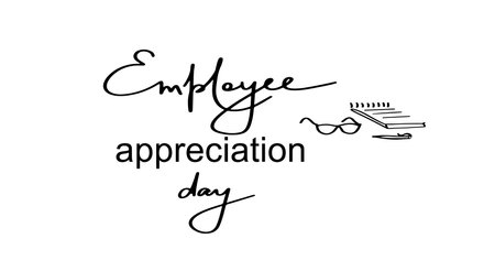 Employee Appreciation Day. Business development brush calligraphy concept vector template for banner, card, poster, background.のイラスト素材