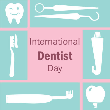 Happy Dentist's Day Logo Vector Template Designのイラスト素材