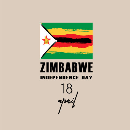 Zimbabwe independence day greeting card, banner, vector illustration.のイラスト素材