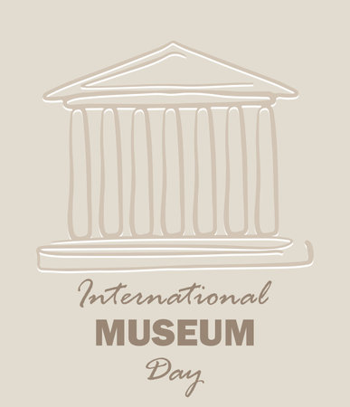 Simple International Museum Day 18 May sketch illustration vector design posterのイラスト素材