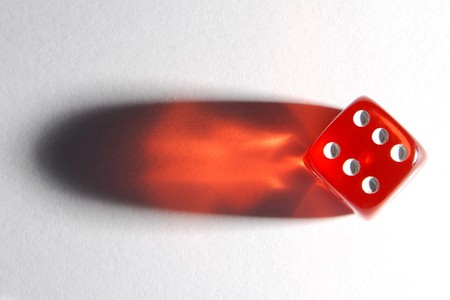 Red dice wit red cool reflection as fire