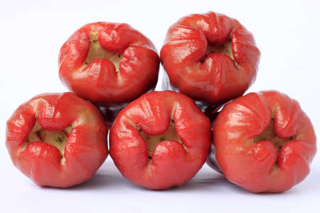 five rose apple on white backgroundの写真素材
