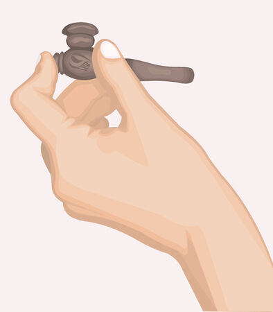 Hand holding tube for smoking. May serve as an illustration for the specially equipped places for smoking in public placesのイラスト素材