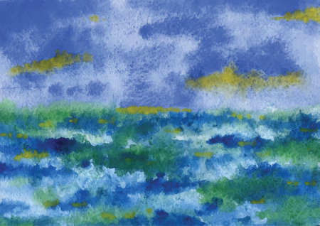 Storm on the sea, strong waves, weather for surfingのイラスト素材