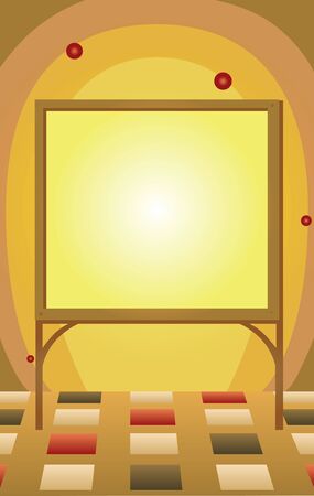 Scene - the board for demonstration projects in the interior may screen for the projector, suitable for placing your informationのイラスト素材