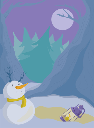 Winter landscape - a great background for a Christmas card.のイラスト素材