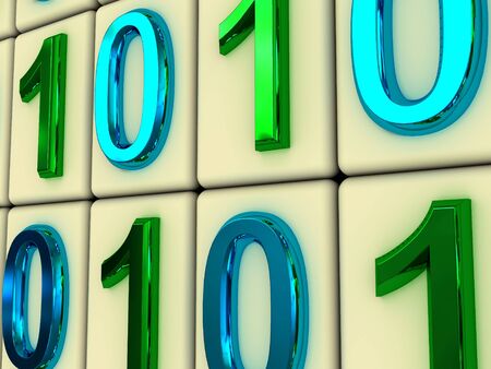 binary code. 3d