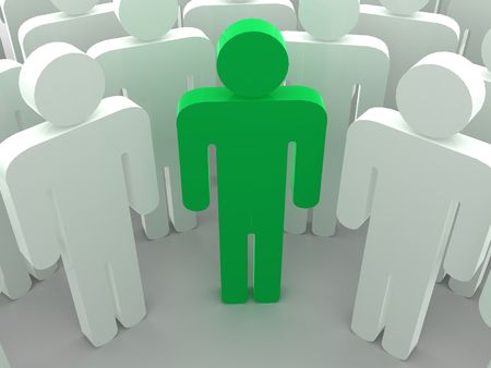 Silhouettes of people. 3d