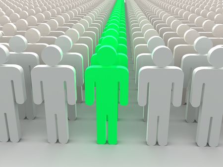 Silhouettes of people. 3d