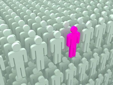 Silhouettes of people. 3d