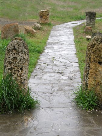 Stone road in parkの写真素材