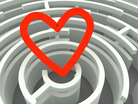 Labyrinth and heart. 3dの写真素材