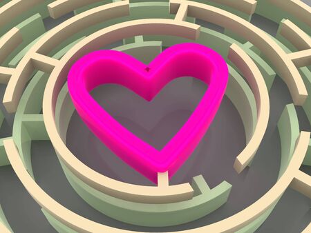 Labyrinth and heart. 3dの写真素材