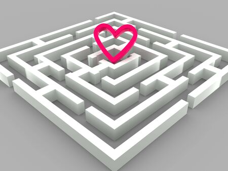 Labyrinth and heart. 3dの写真素材