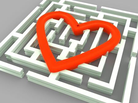 Labyrinth and heart. 3dの写真素材