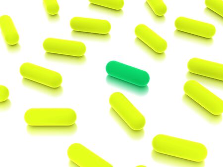 Medical pills on white backgroundの写真素材