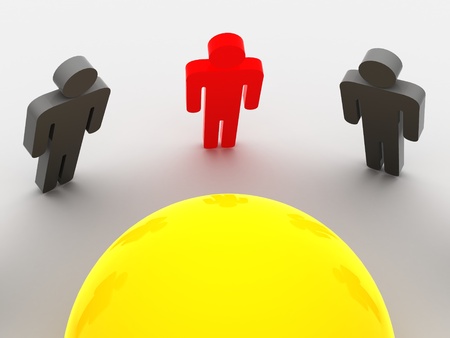 Silhouettes of people. 3d の写真素材