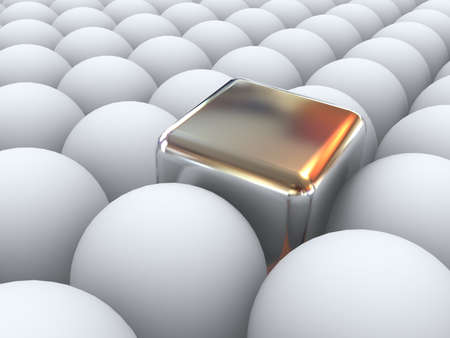 Box and Sphere. 3dの写真素材