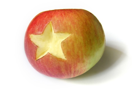 Apple and star symbolの写真素材