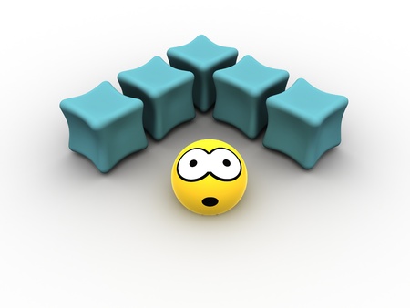 box and smile. 3d