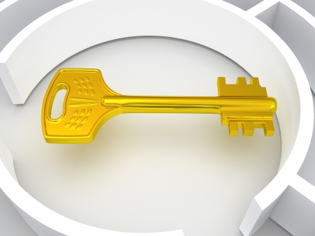 Key to labyrinth  3dの写真素材
