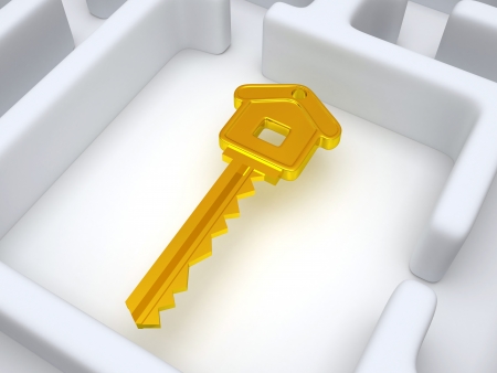 Key to labyrinth  3dの写真素材