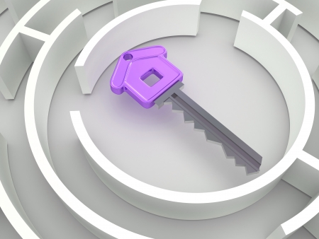 Key to labyrinth  3dの写真素材