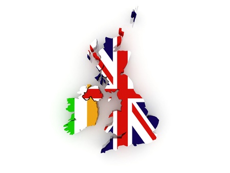 Map of Great Britain and Ireland  3dの写真素材