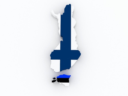 Map of Finland and Estonia  3dの写真素材