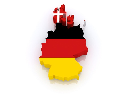 Map of Denmark and Germany  3dの写真素材