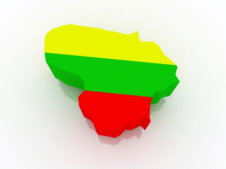 Map of Lithuania  3dの写真素材